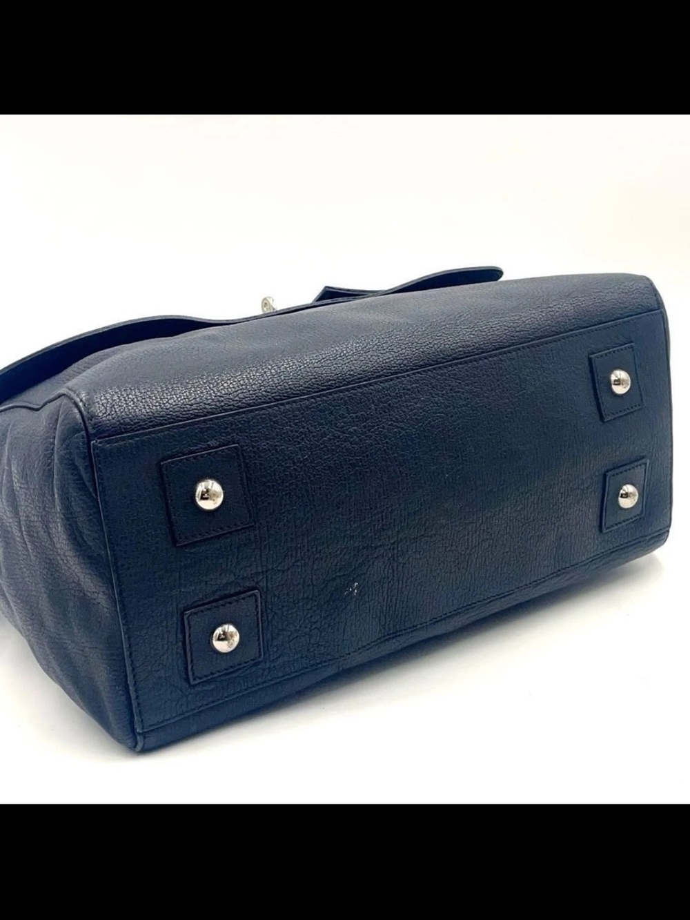 Mulberry Navy Blue Leather Bayswater-Style Top-Handle Bag - Picture 6 of 13